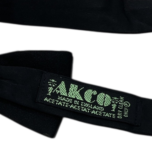 AKCO Solid Black Acetate LUXURY Bow Tie ENGLAND - Picture 2 of 2